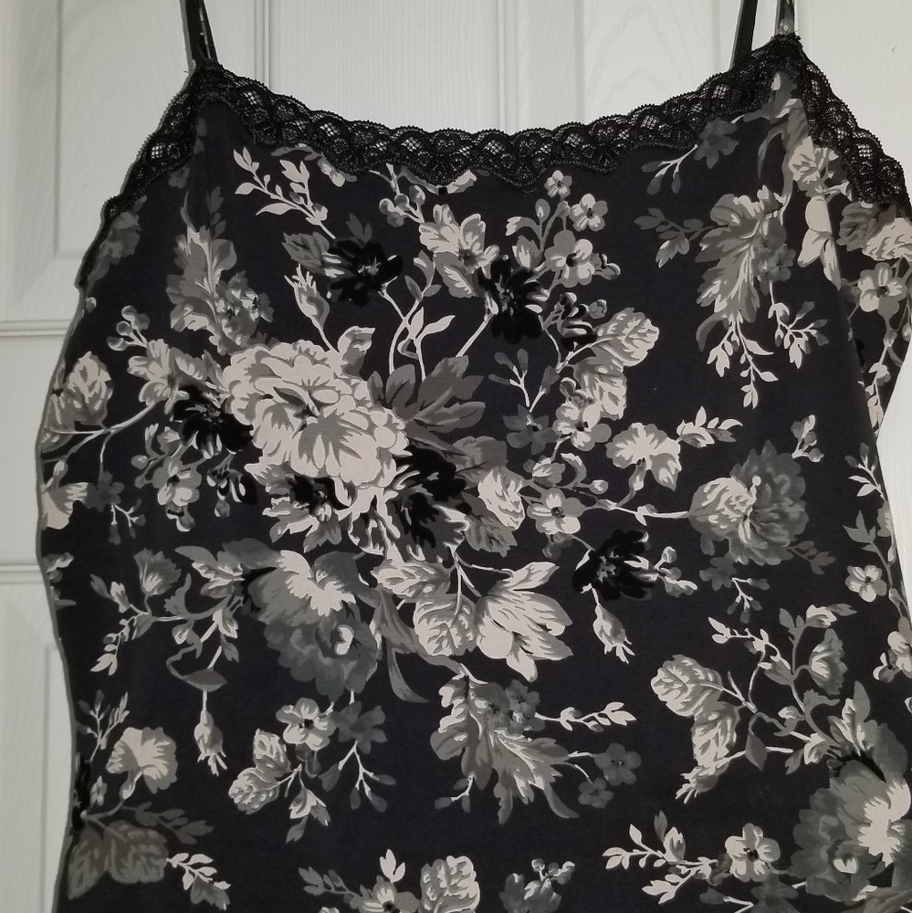 Ann Taylor Black Floral Tank